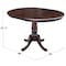 International Concepts Round 36 in Rd Top Pedestal Table, 12 in Leaf, 28.9 inH, Dining Height, Rich Mocha, 36 W, 48 L K15-36RXT - alternate 3